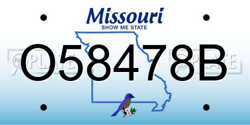 O58478B Missouri License Plate