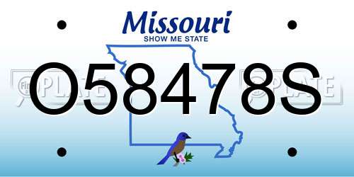 O58478S Missouri License Plate