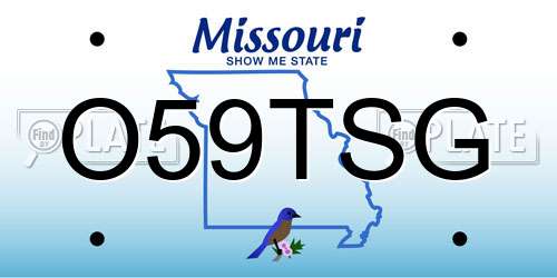 O59TSG Missouri License Plate