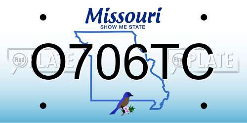 O706TC Missouri License Plate