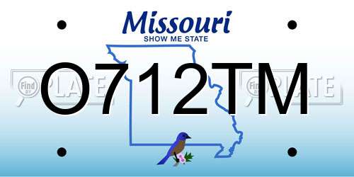 O712TM Missouri License Plate