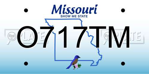 O717TM Missouri License Plate