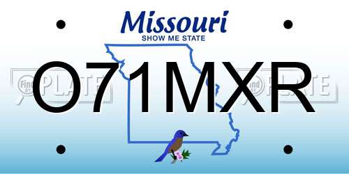 O71MXR Missouri License Plate