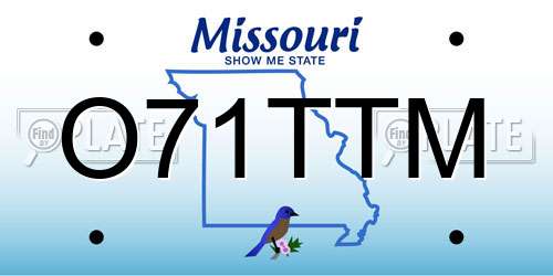 O71TTM Missouri License Plate