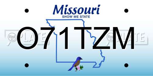 O71TZM Missouri License Plate