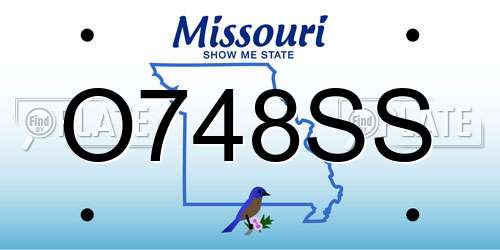 O748SS Missouri License Plate