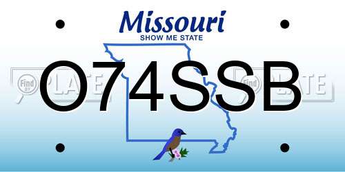 O74SSB Missouri License Plate
