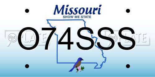 O74SSS Missouri License Plate