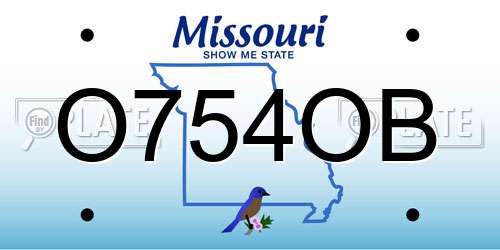 O754OB Missouri License Plate