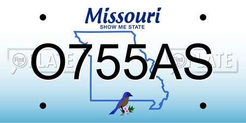 O755AS Missouri License Plate