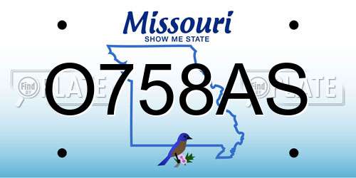 O758AS Missouri License Plate