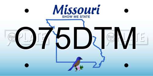 O75DTM Missouri License Plate