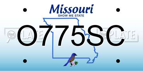 O775SC Missouri License Plate