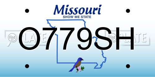 O779SH Missouri License Plate