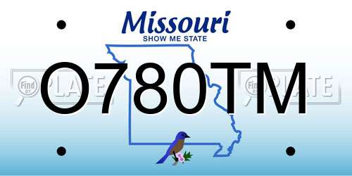 O780TM Missouri License Plate