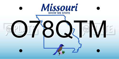 O78QTM Missouri License Plate