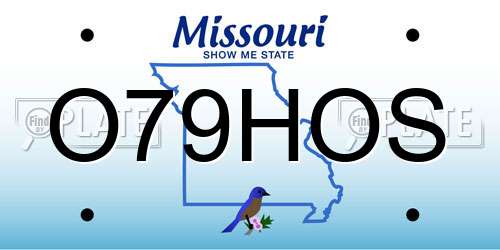 O79HOS Missouri License Plate