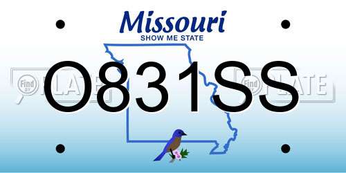 O831SS Missouri License Plate