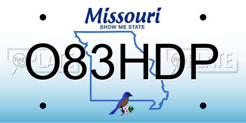 O83HDP Missouri License Plate