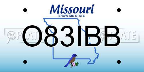 O83IBB Missouri License Plate