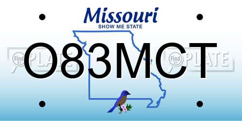 O83MCT Missouri License Plate