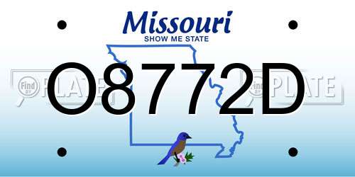 O8772D Missouri License Plate