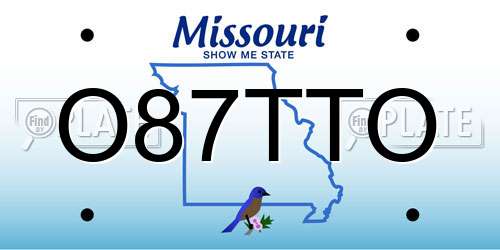 O87TTO Missouri License Plate