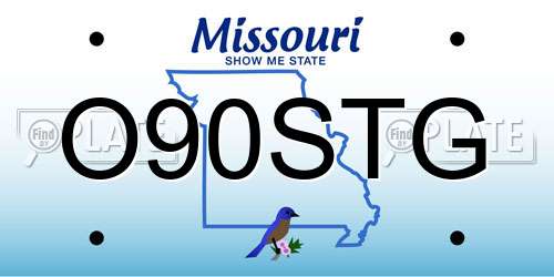 O90STG Missouri License Plate