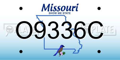 O9336C Missouri License Plate