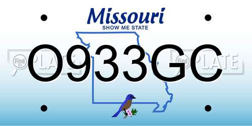 O933GC Missouri License Plate