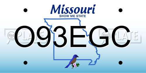 O93EGC Missouri License Plate