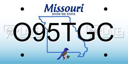 O95TGC Missouri License Plate