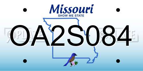 OA2S084 Missouri License Plate