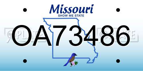 OA73486 Missouri License Plate