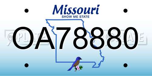 OA78880 Missouri License Plate