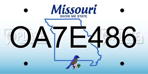 OA7E486 Missouri License Plate