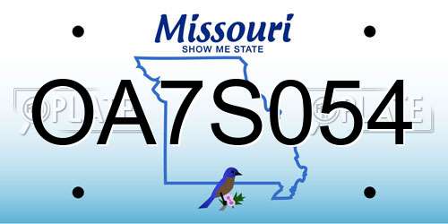 OA7S054 Missouri License Plate