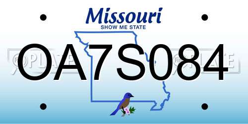 OA7S084 Missouri License Plate