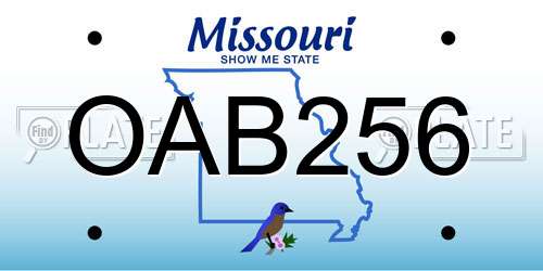 OAB256 Missouri License Plate