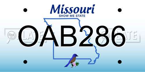 OAB286 Missouri License Plate