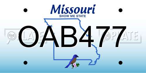 OAB477 Missouri License Plate
