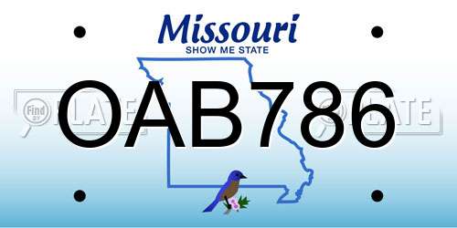 OAB786 Missouri License Plate