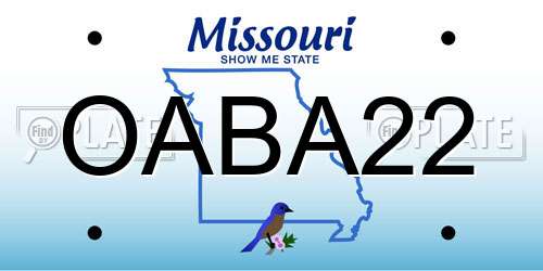 OABA22 Missouri License Plate