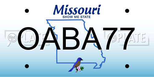 OABA77 Missouri License Plate