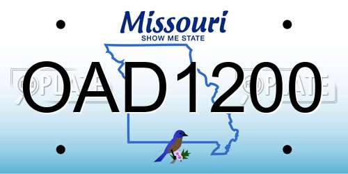 OAD1200 Missouri License Plate