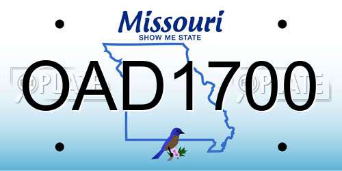 OAD1700 Missouri License Plate