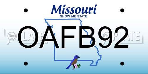 OAFB92 Missouri License Plate