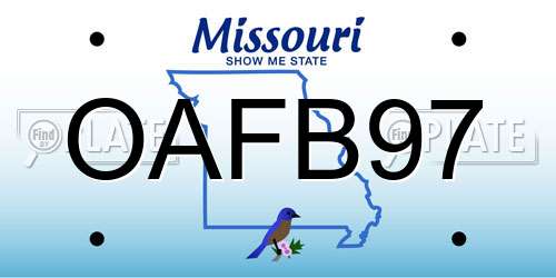 OAFB97 Missouri License Plate