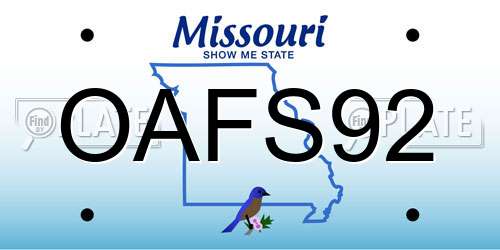 OAFS92 Missouri License Plate