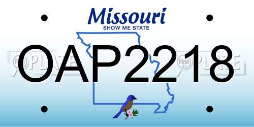 OAP2218 Missouri License Plate